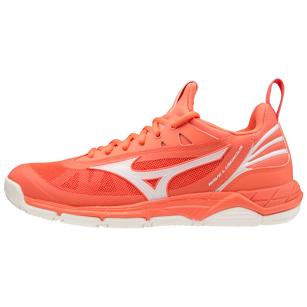 Damske Volejbalove Tenisky Mizuno Wave Luminous Koralove/Biele Vypredaj GVFQ24807